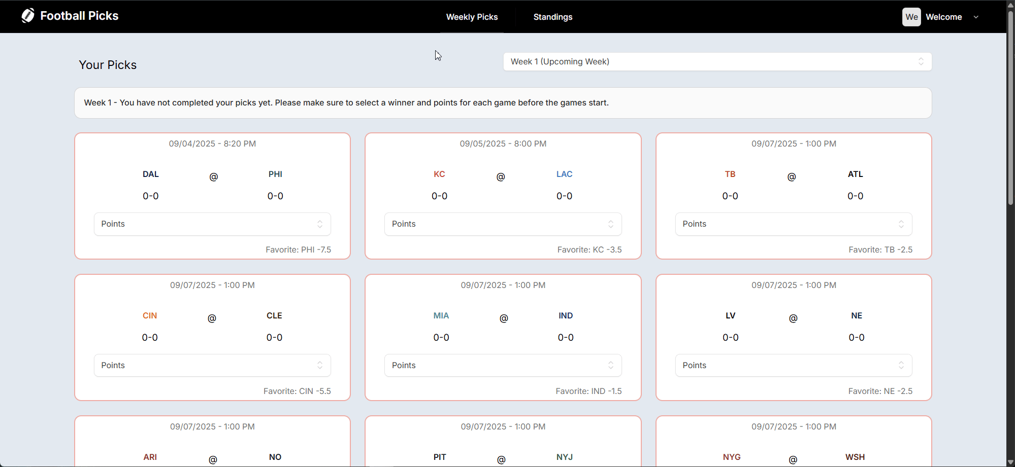Screencast of the Football Picks App in Action